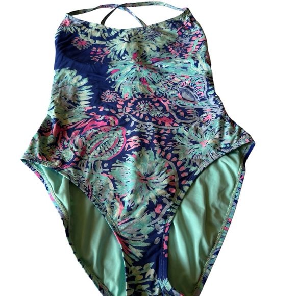 Lilly Pulitzer Other - Lilly Pulitzer Navy and Green Kids One Piece
